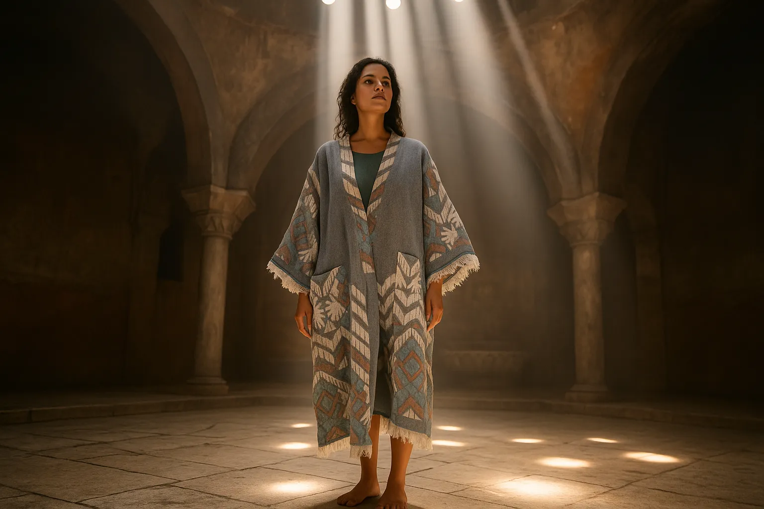 Anatolian Design Bathrobe & Peshtemal Set – 100% Cotton, Traditional Turkish Hammam Towel & Robe - Image 6
