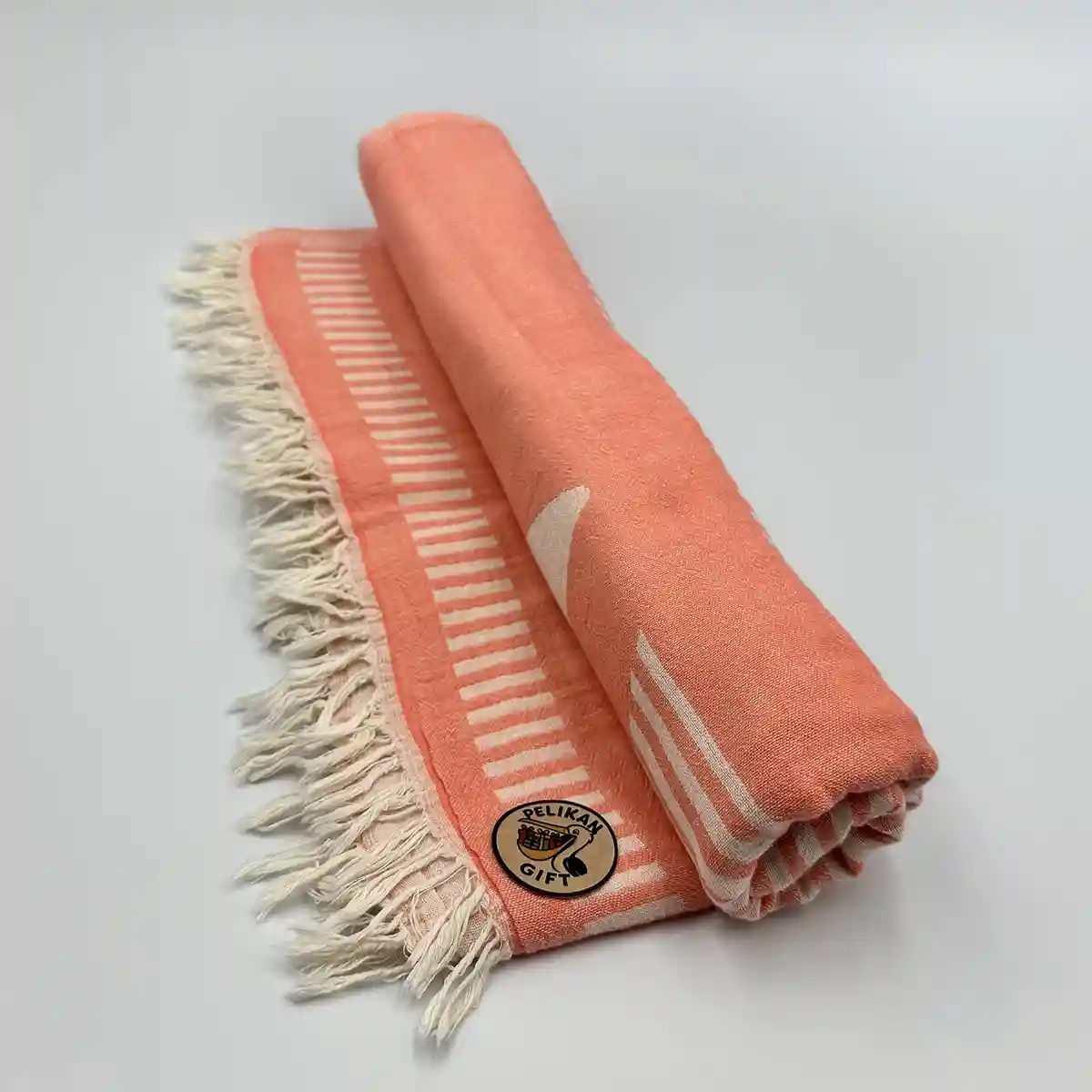Peştamal - Balık Desenli - %100 Pamuk - Orange - Görsel 3