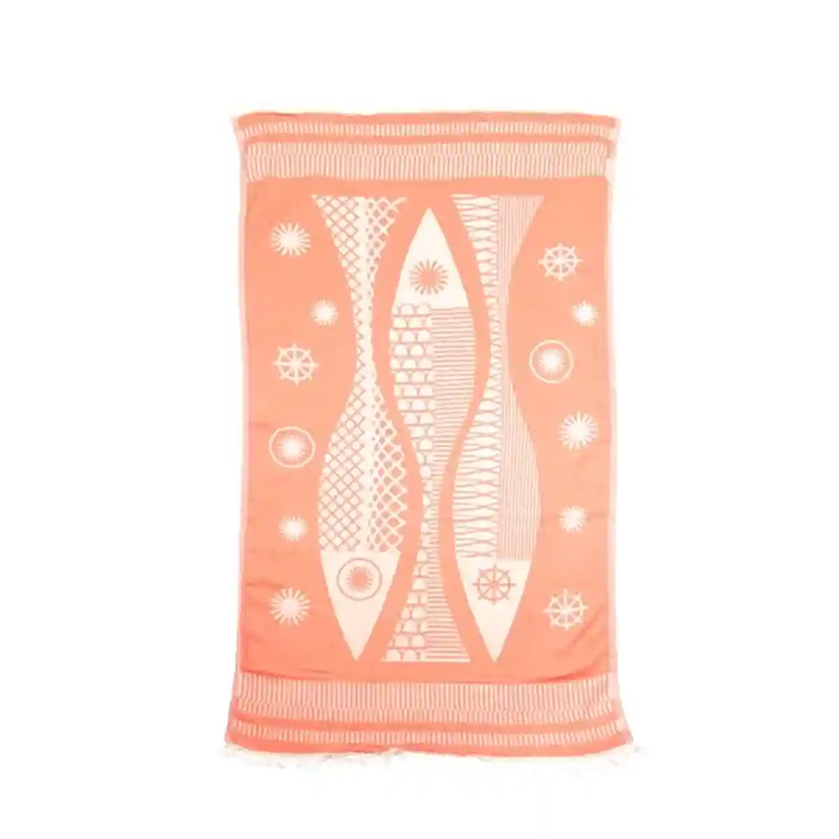 Peştamal - Balık Desenli - %100 Pamuk - Orange - Görsel 7