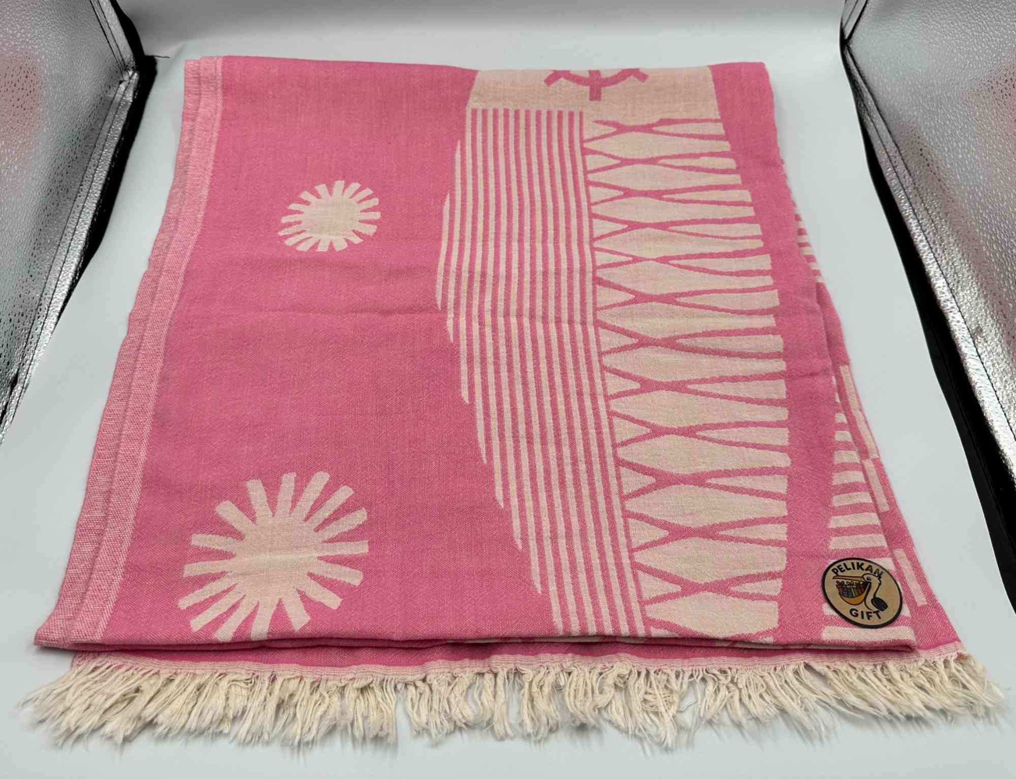 Peştamal - Balık Desenli - %100 Pamuk - Pembe Renkli - Görsel 4